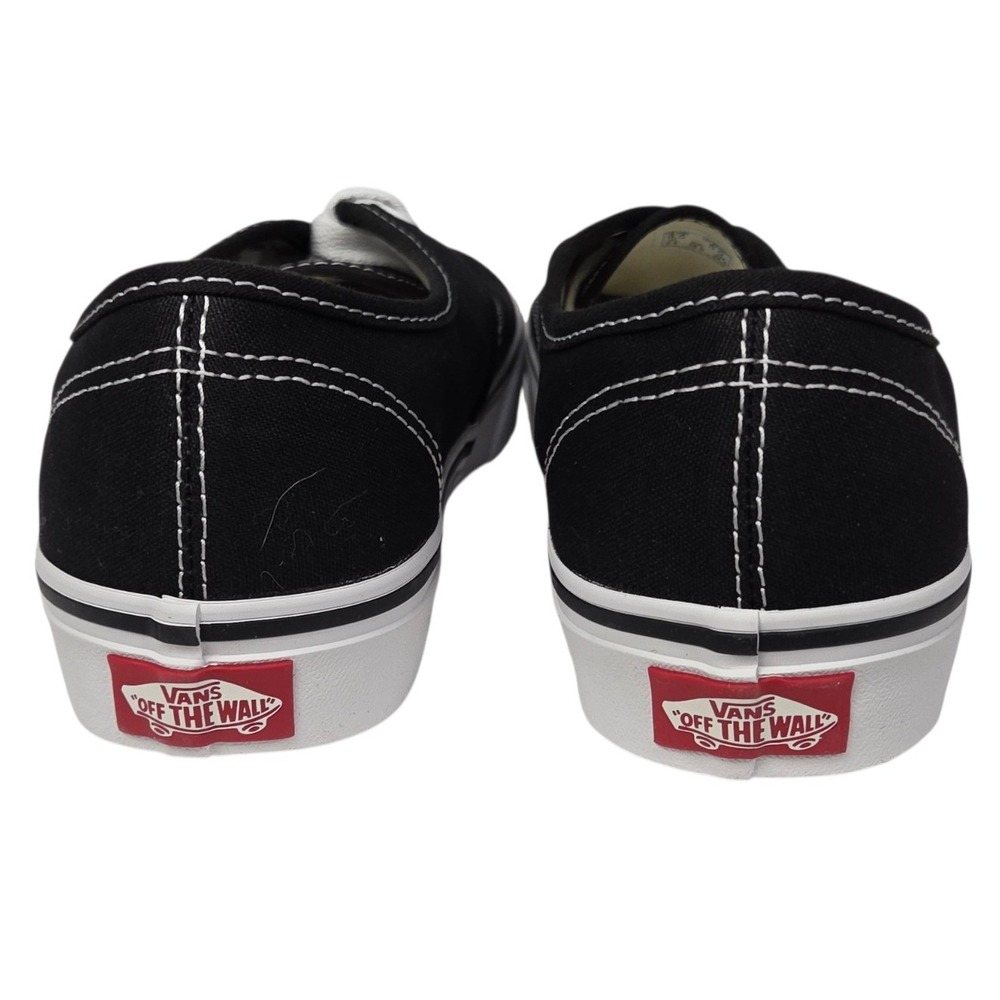 Vans Authentic Shoes Womens 8 Mens 6.5 Black White Canvas Low Top  Sneakers NWB - Picture 7 of 10